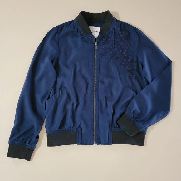 Women's Sonoma Goods For Life® Blue Embroidered Bomber Jacket - Picture 2 of 14